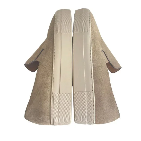 Frame Denim Le Ren Tan Suede Platform Slip On Womens Shoes 37.5/US 7 WORN ONCE - Picture 7 of 10